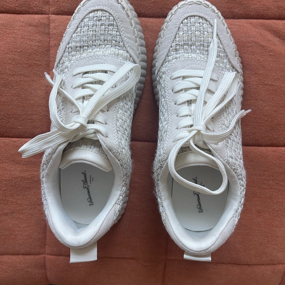 Women's White Tweed Sneakers